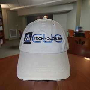 Acuo Technologies Embroidered Logo Leather Strapback Hat Cap